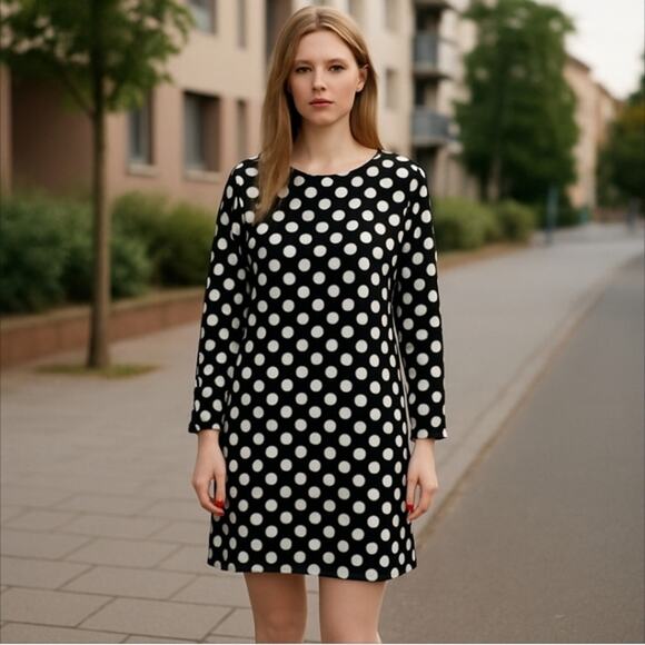 H&M Polka Dot Shift Dress Size 8 - Picture 1 of 6